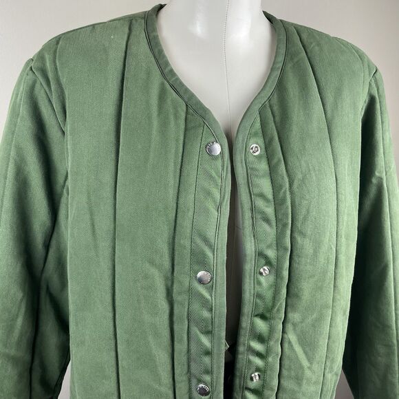 RAG & BONE Liner Quilted Slub Cotton Canvas Jacket Army Green Size Large Boho - Picture 2 of 9